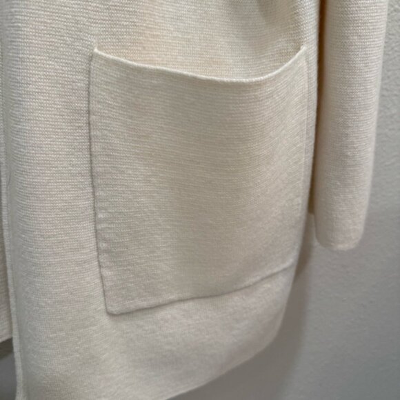 J.Crew 365 Women L Cream Sophie Merino Wool Open Front Sweater Blazer J0244 - Picture 2 of 12